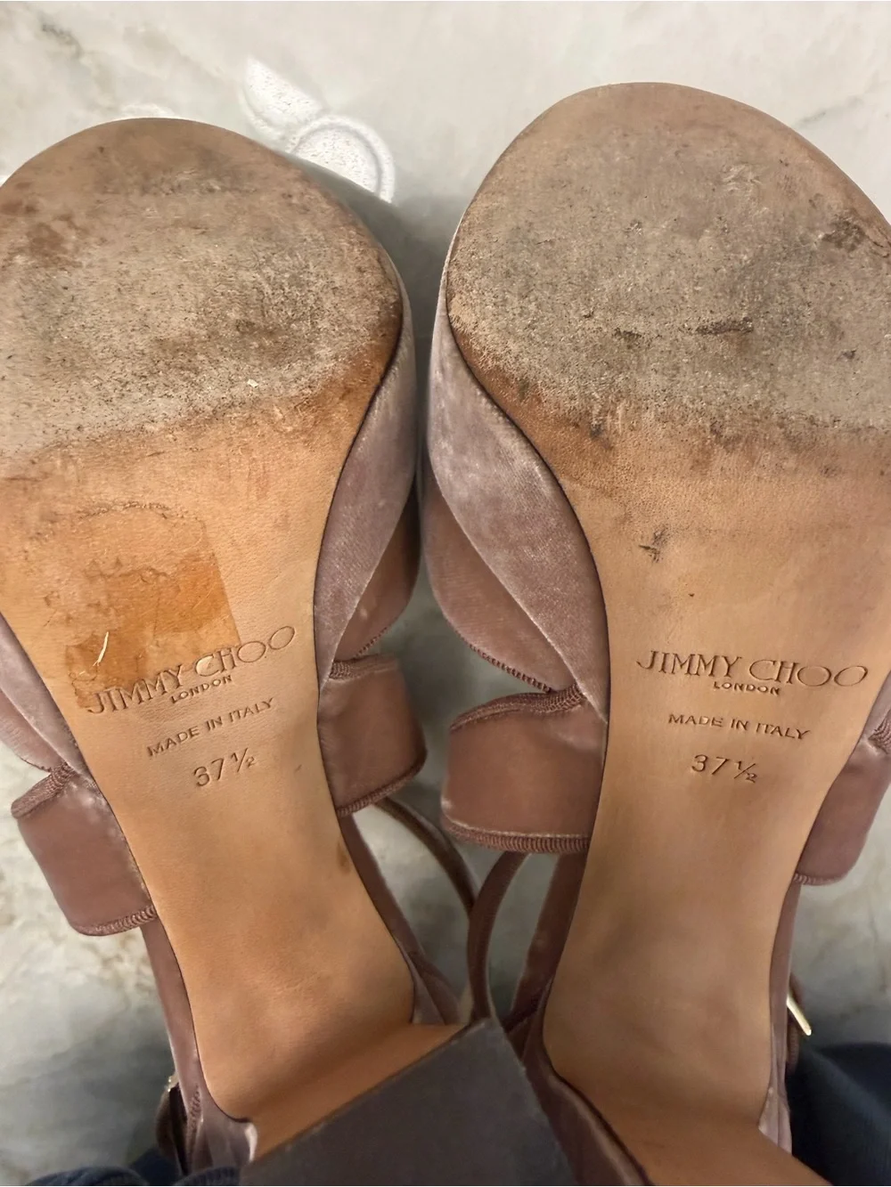 Jimmy Choo April Cross Mauve Pink Velvet Platform Sandal